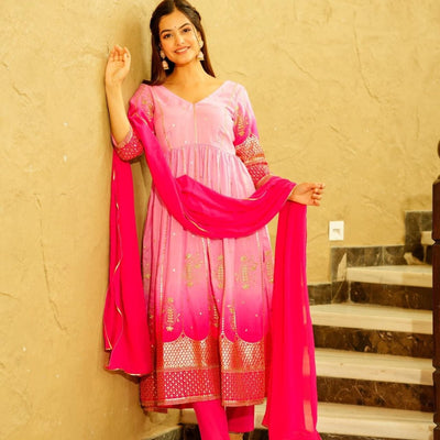 paradise pink silk nyra suit