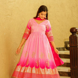 paradise pink silk nyra suit