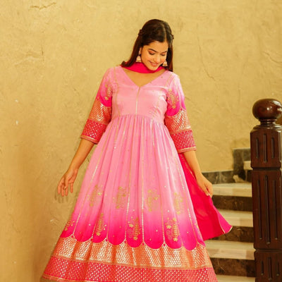 paradise pink silk nyra suit