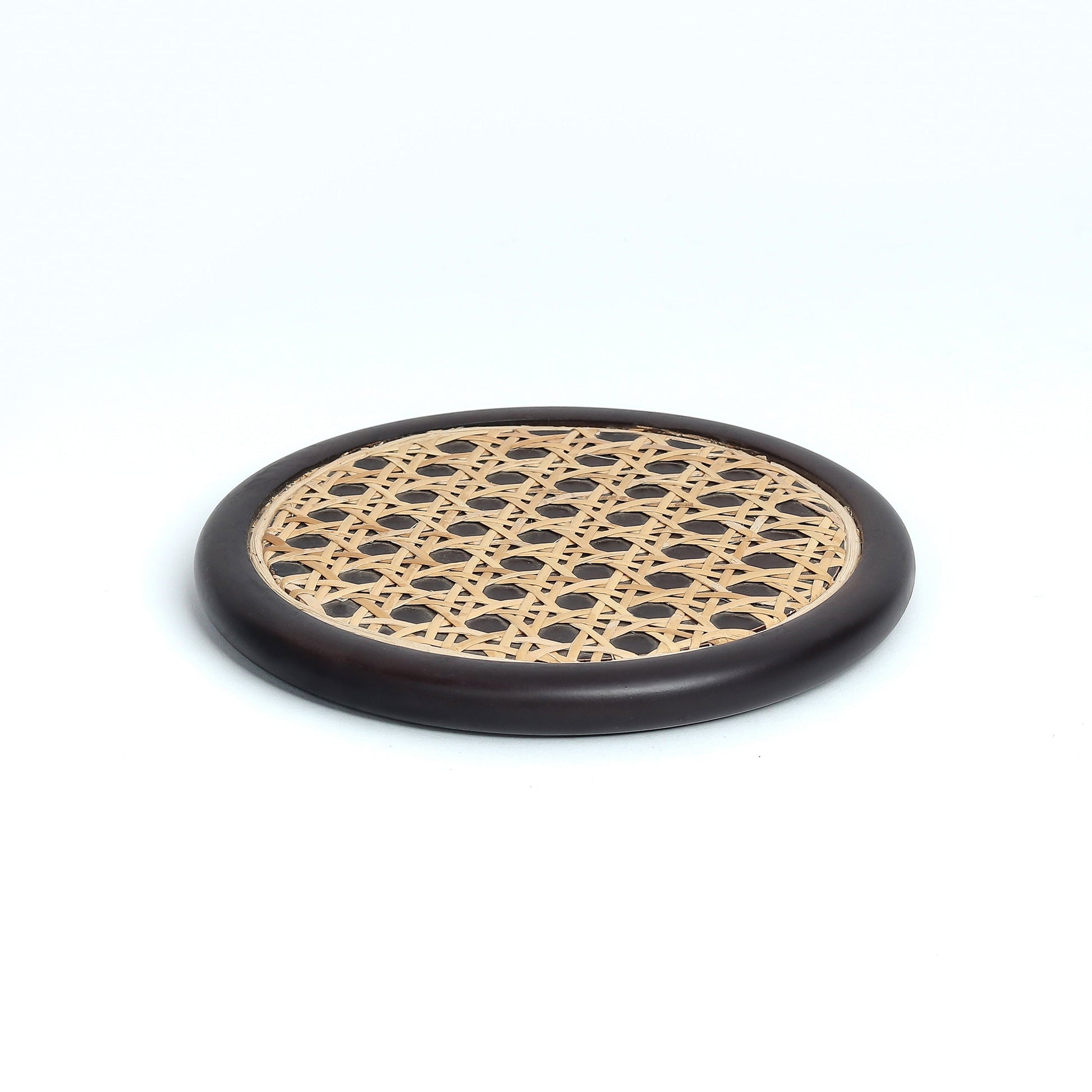 Brown - Rosemary Walnut Oval Wicker Trivet