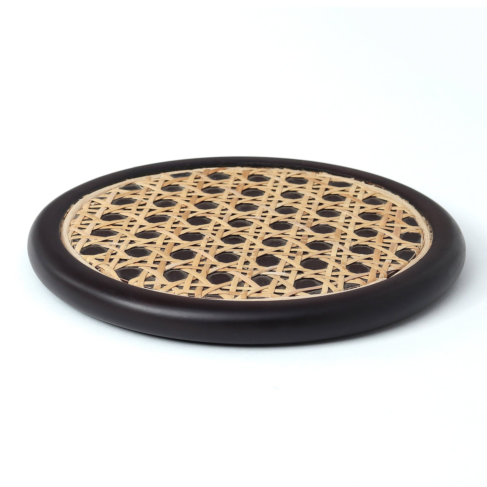 Brown - Rosemary Walnut Oval Wicker Trivet