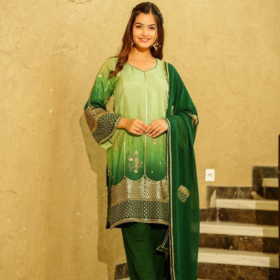 Green Paradise Short kurta set