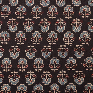 Black - Ajrakh Hand Block Printed Cotton Fabric 15