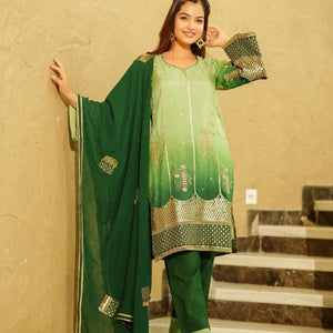 Green Paradise Short kurta set
