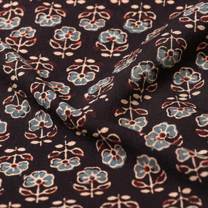 Black - Ajrakh Hand Block Printed Cotton Fabric 15