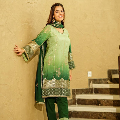 Green Paradise Short kurta set