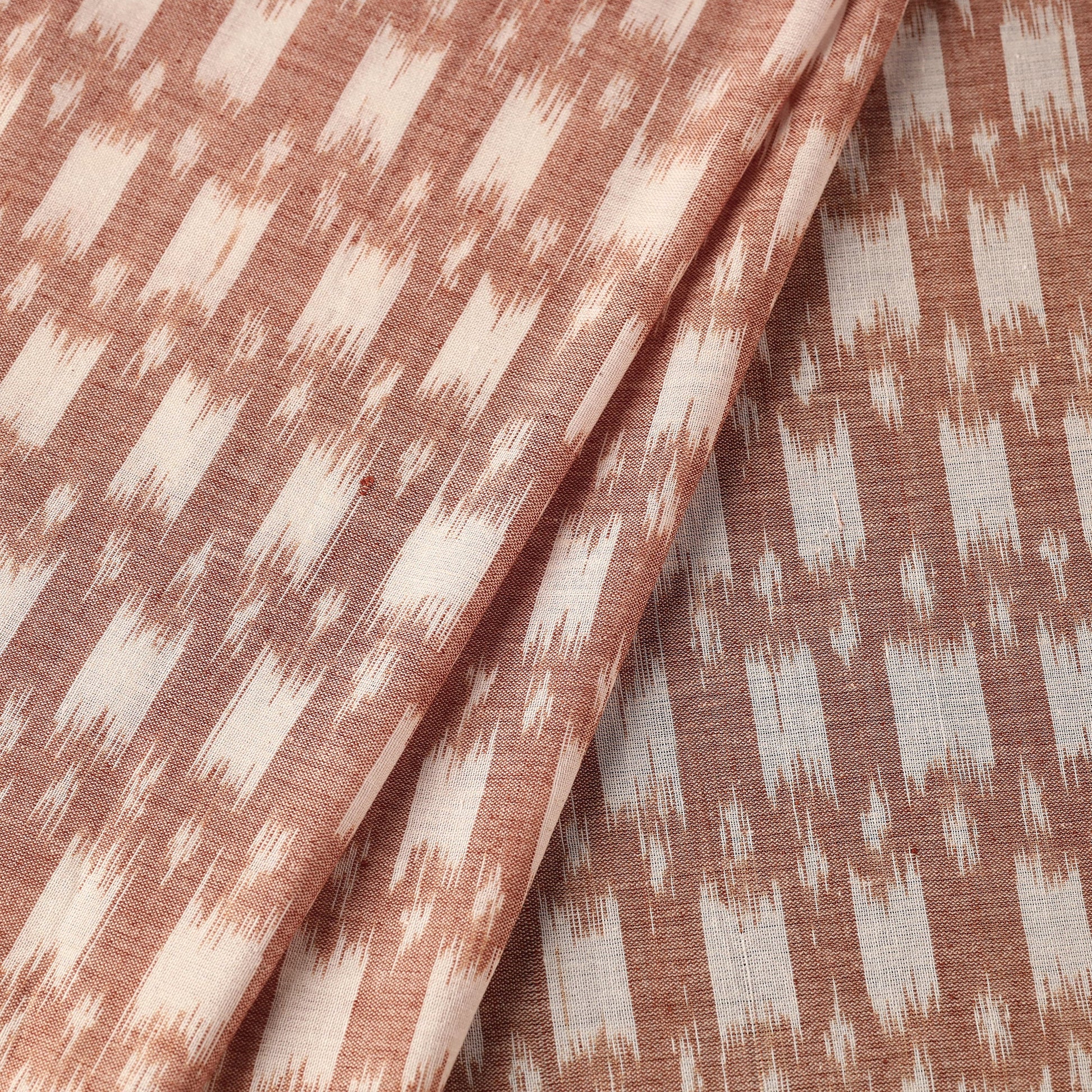 Brown - Maniabandha Ikat Weave Handloom Cotton Fabric