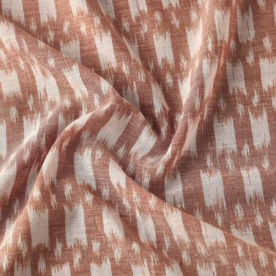 Brown - Maniabandha Ikat Weave Handloom Cotton Fabric