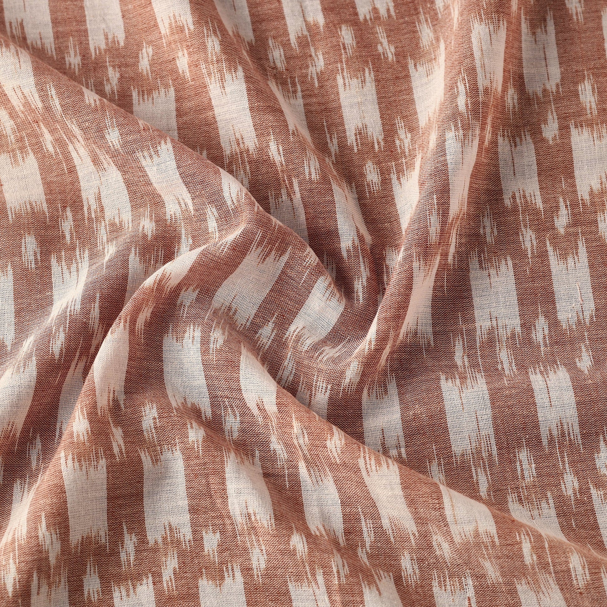 Brown - Maniabandha Ikat Weave Handloom Cotton Fabric
