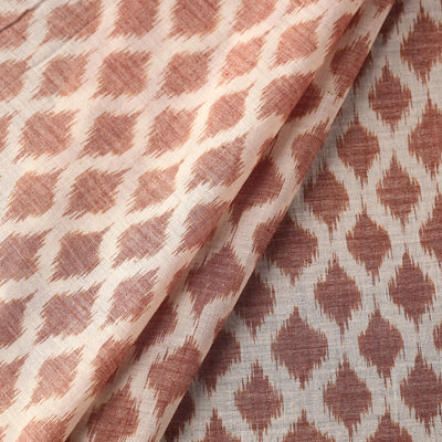 Brown - Maniabandha Ikat Weave Handloom Cotton Fabric