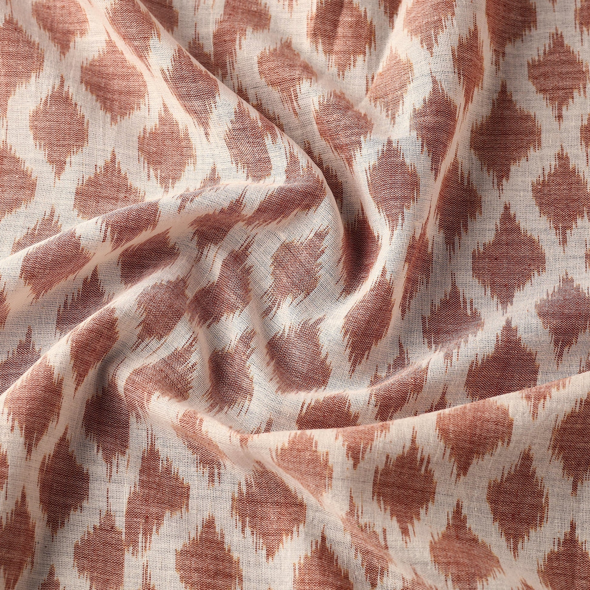 Brown - Maniabandha Ikat Weave Handloom Cotton Fabric