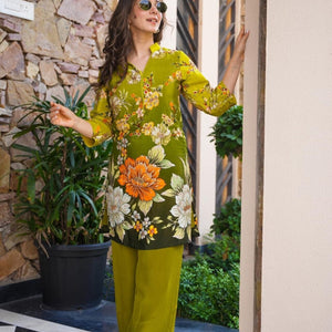 HAZEL GREEN EMBROIDERED SET