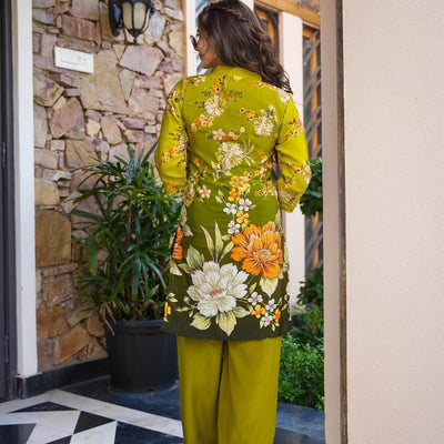 HAZEL GREEN EMBROIDERED SET