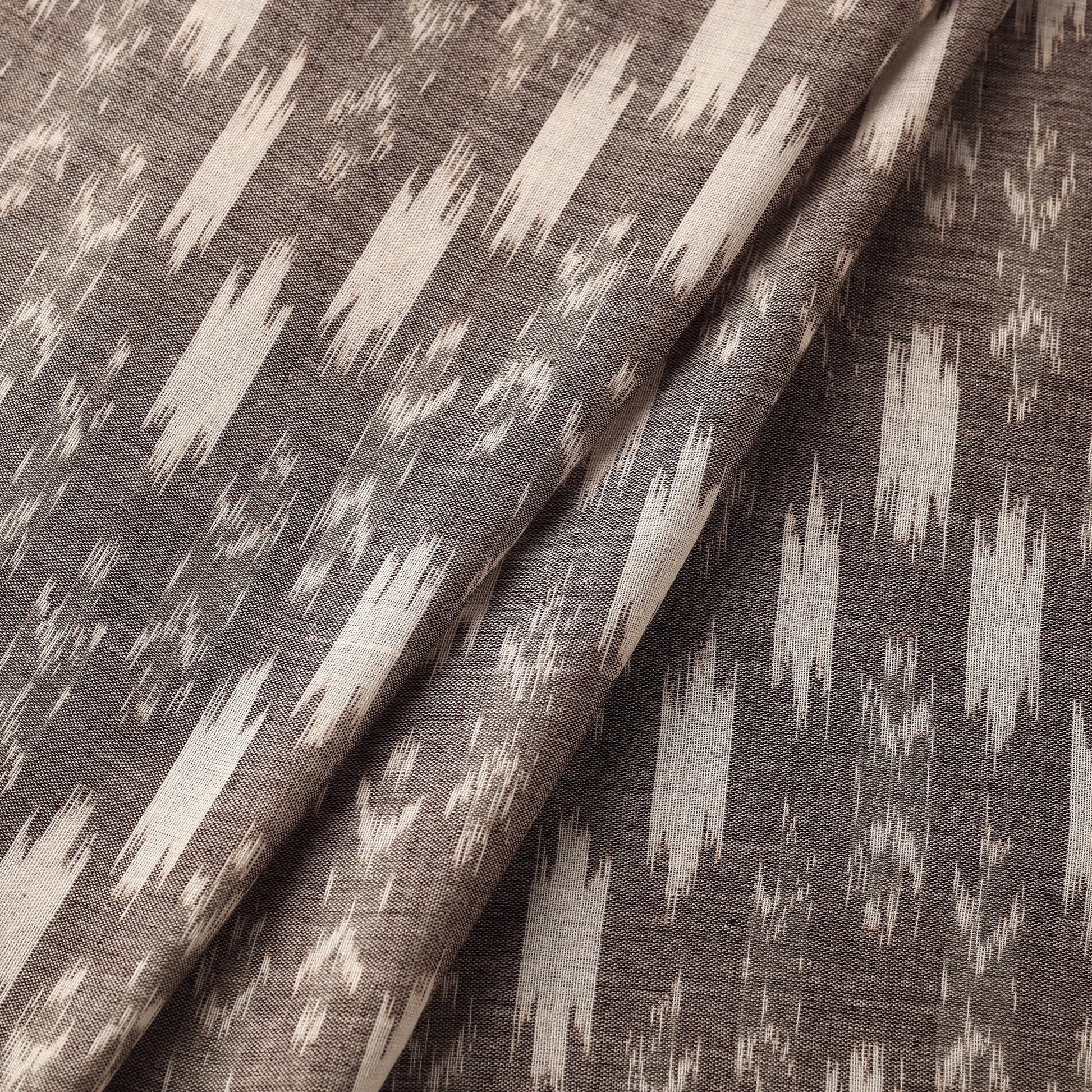 Brown - Maniabandha Ikat Weave Handloom Cotton Fabric
