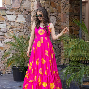 Gravity pink Viscos silk dress