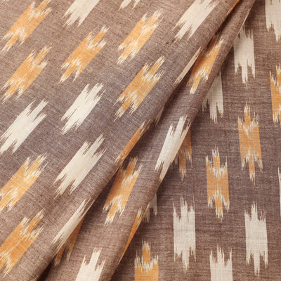 Brown - Maniabandha Ikat Weave Handloom Cotton Fabric