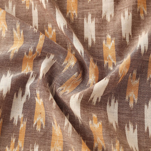 Brown - Maniabandha Ikat Weave Handloom Cotton Fabric