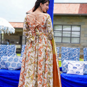 VintageVibe Muslin Floral Maxi