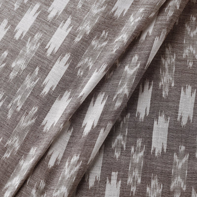Brown - Maniabandha Ikat Weave Handloom Cotton Fabric
