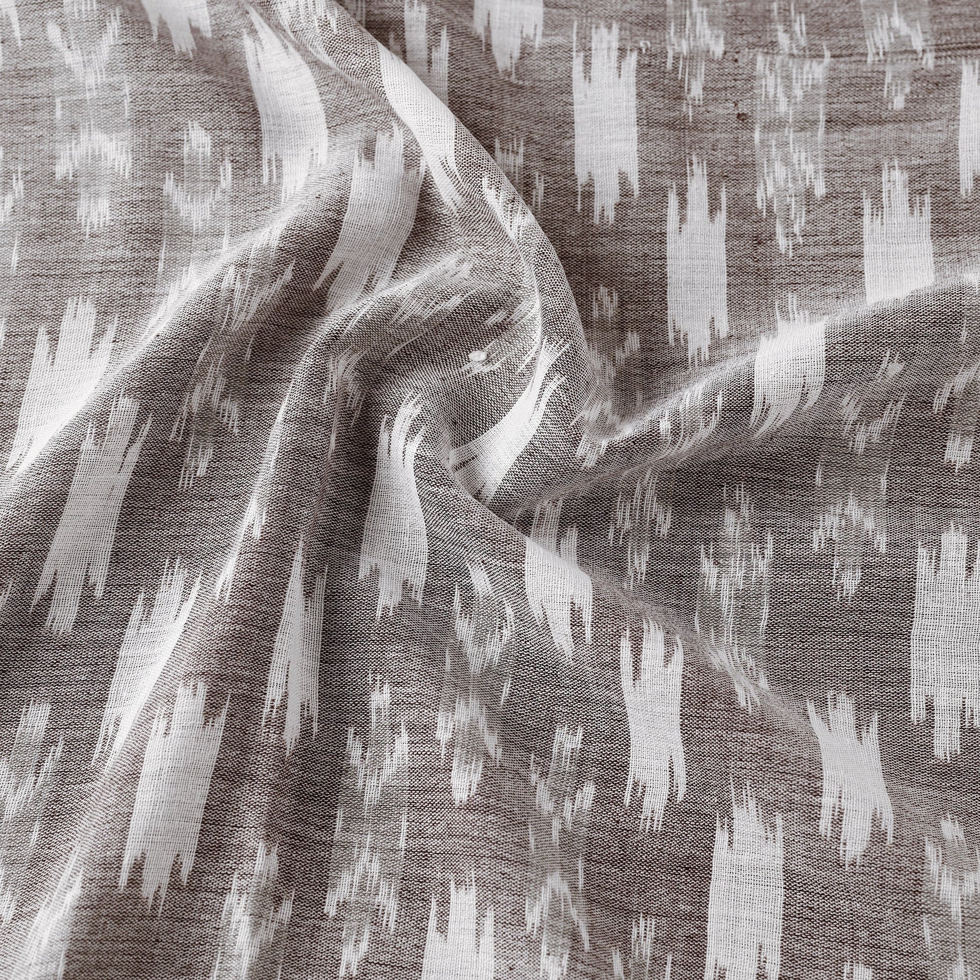 Brown - Maniabandha Ikat Weave Handloom Cotton Fabric