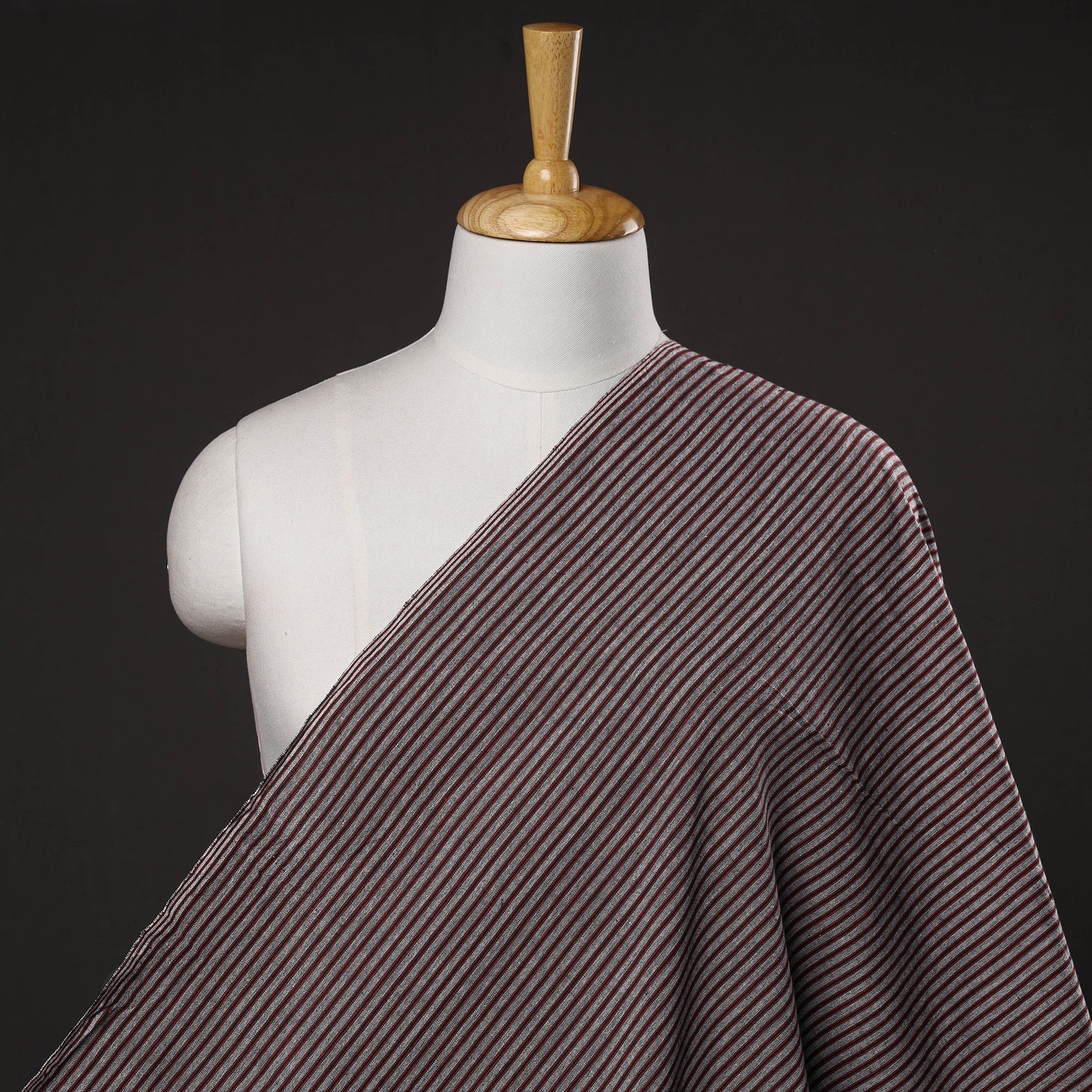 Brown - Jhiri Pure Handloom Cotton Fabric