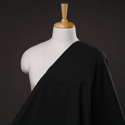 Black - Jhiri Handloom Cotton Plain Fabric 01