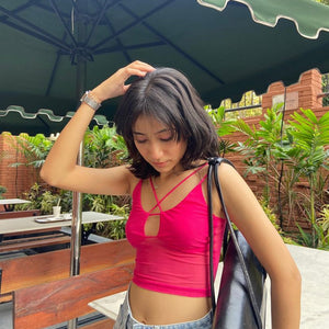 Pink Mesh Tank Top