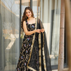 noir new black silk suit set