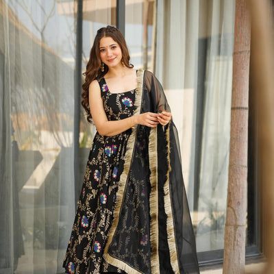 noir new black silk suit set