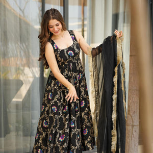 noir new black silk suit set