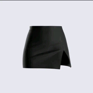 Mini Skirt With One Side Slit