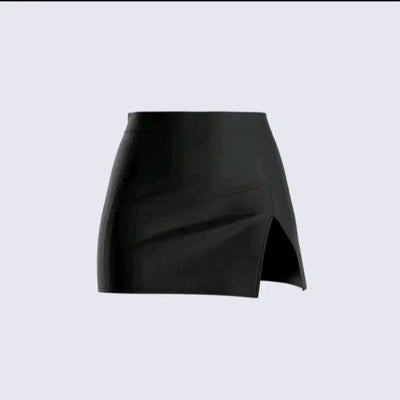 Mini Skirt With One Side Slit