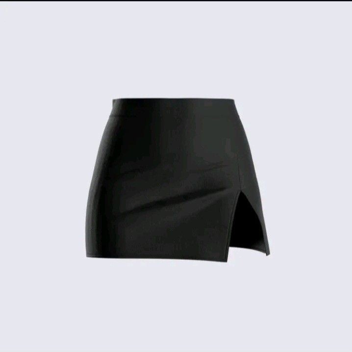 Mini Skirt With One Side Slit