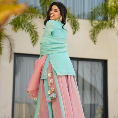 Cloudy Marshmallow cosmos kurta palazzo set
