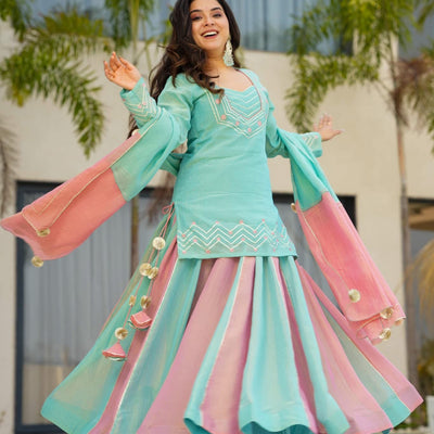 Cloudy Marshmallow cosmos kurta palazzo set