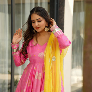 Midnight pink silk suit set