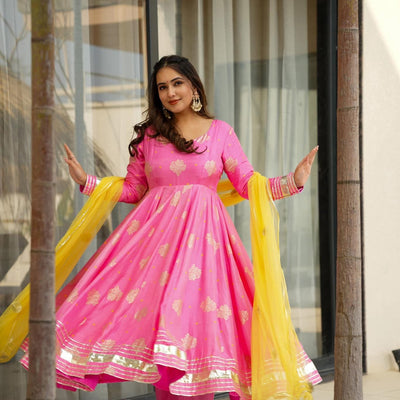 Midnight pink silk suit set