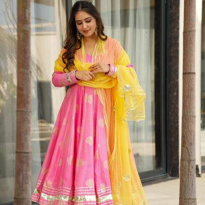 Midnight pink silk suit set