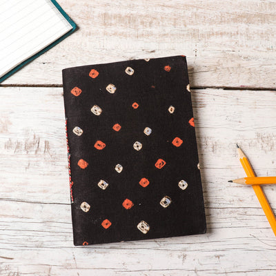 Brown - Bandhani Cover Handmade Ruled Paper Notebook (7 x 5 in)