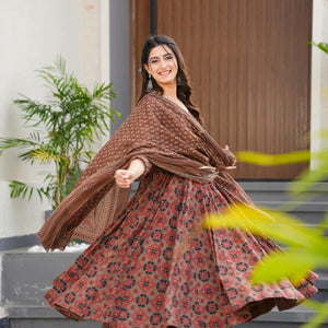 Sneha cotton angrakha suit set