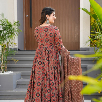 Sneha cotton angrakha suit set