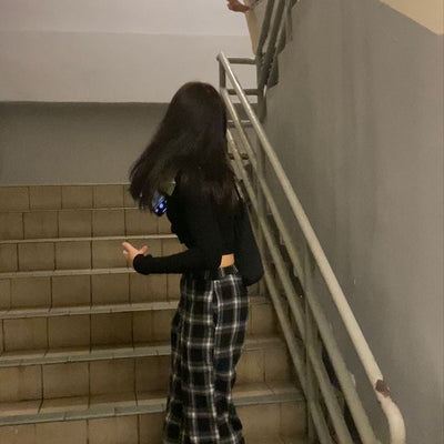 Checkered Wide Leg Pants