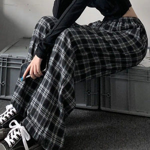 Checkered Wide Leg Pants