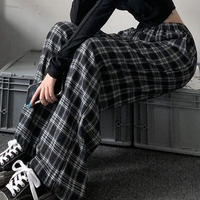 Checkered Wide Leg Pants