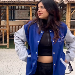 Blue Unisex Varsity Jacket