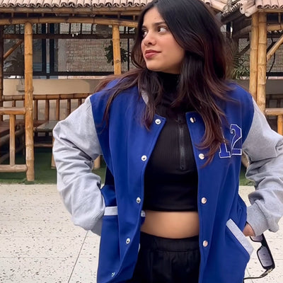 Blue Unisex Varsity Jacket
