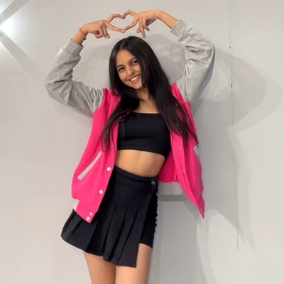 Pink Unisex Varsity Jacket