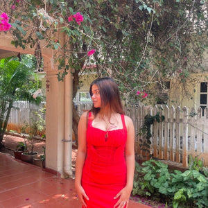 Red Midi Party Dress