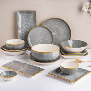 Willow Dark Grey Ceramic Long Plate 10 inch