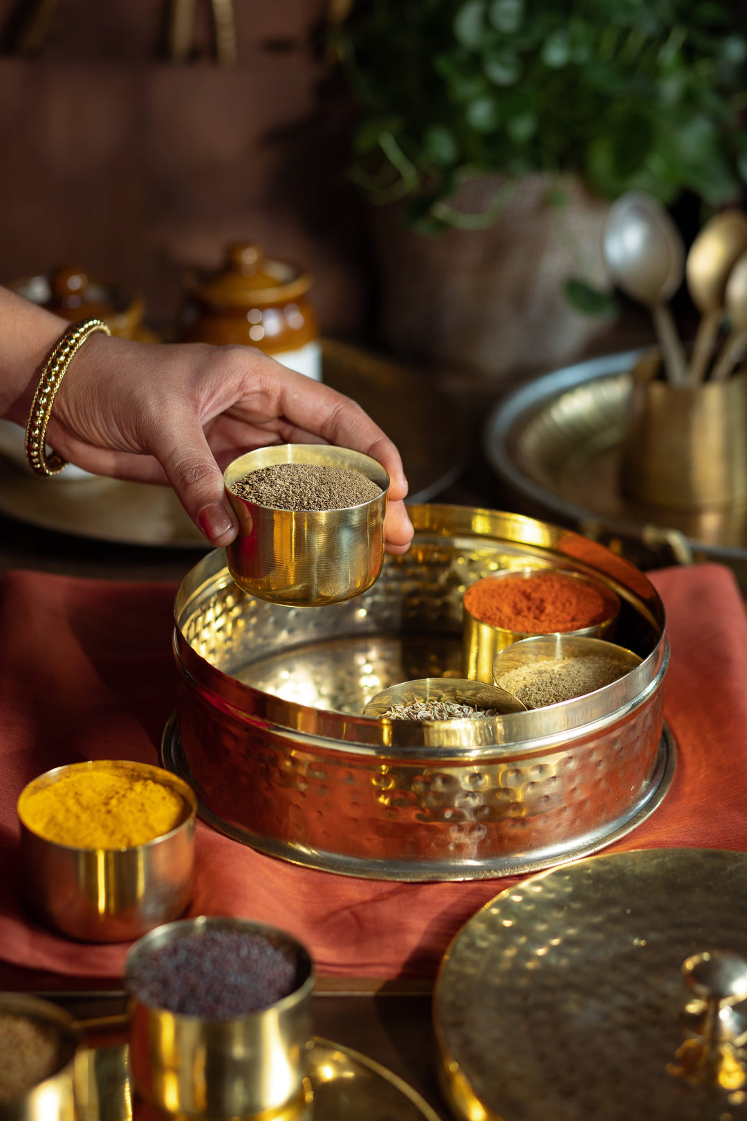 Brass Masala Daani / Spice Box